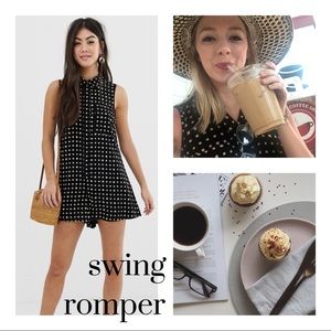 ASOS DESIGN Petite sleeveless shirt swing romper.